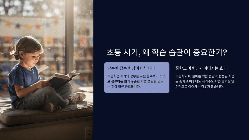 초등 시기, 왜 학습 습관이 중요한가